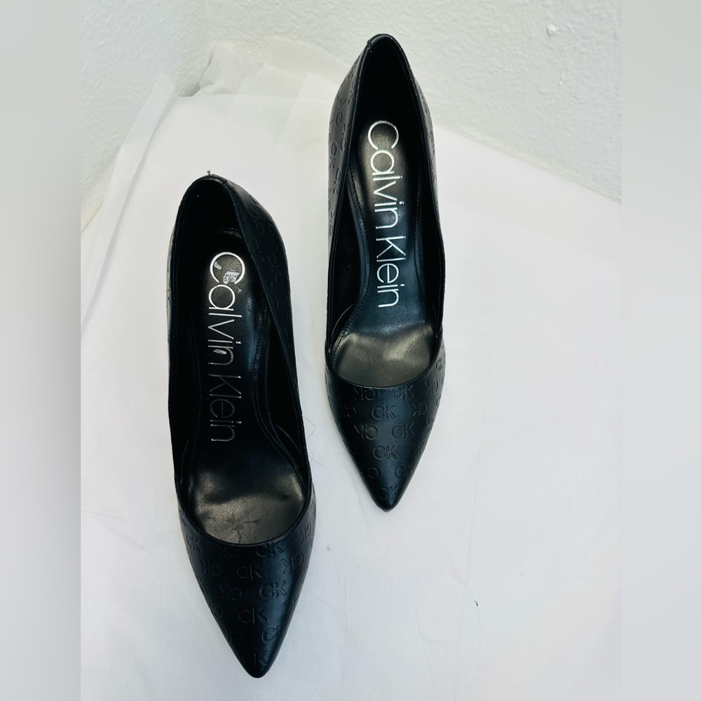 Calvin Klein Black Embossed Heels